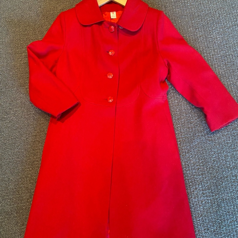 Vintage Red Wool Coat